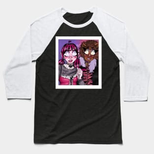 Draculaura and Clawdeen taking a picture Baseball T-Shirt